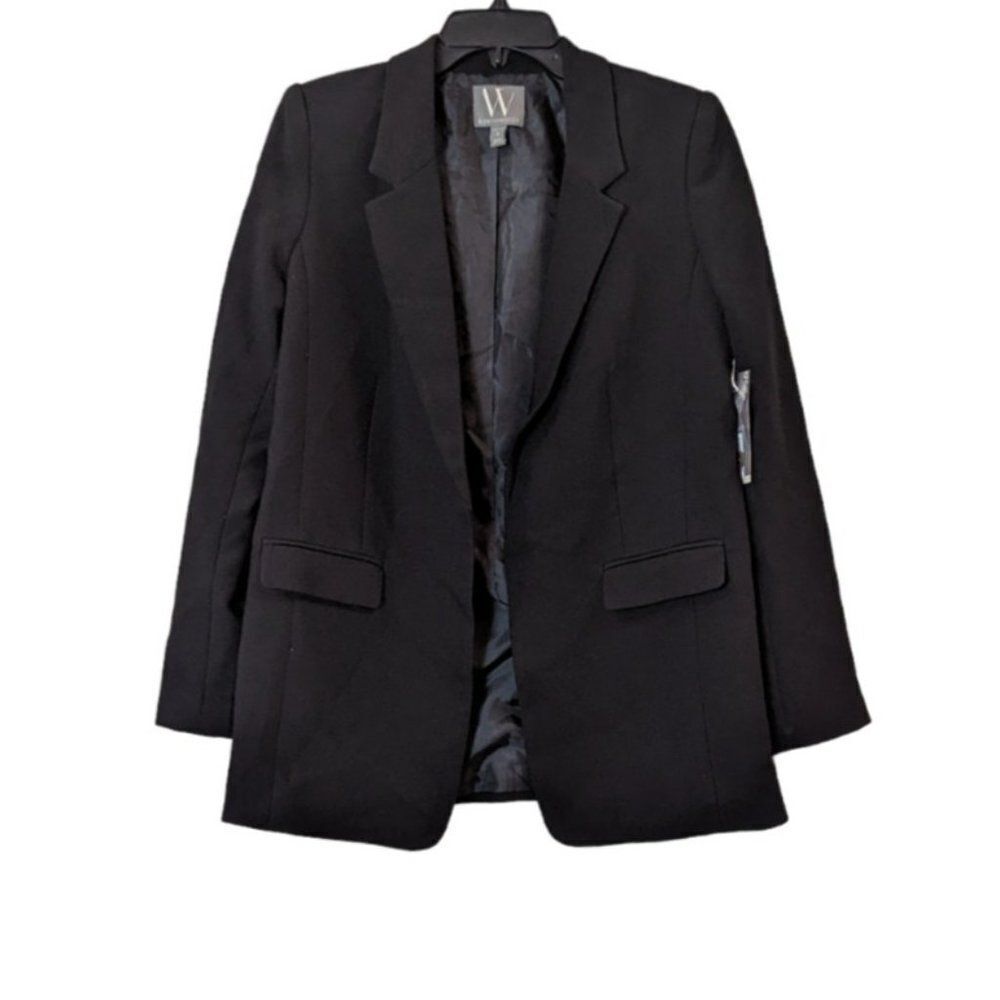 Worthington Womens Size Small Black Long Sleeve Notch Collar Blazer Jacket